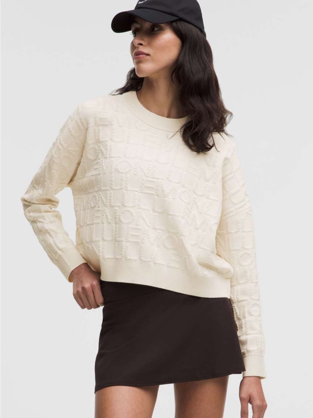 NWT!🍋🍋Lululemon Cotton-Blend Jacquard Crewneck Sweater🍋🍋. Large. Light Ivory